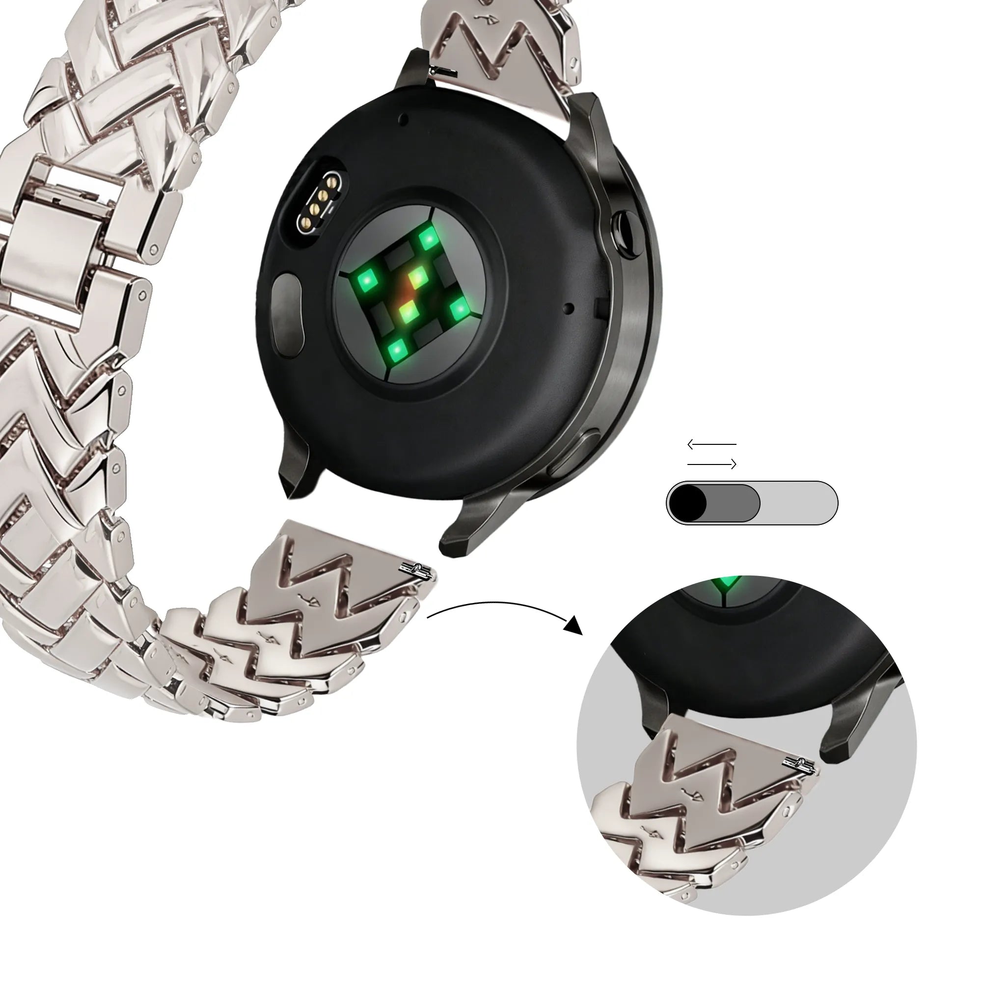 Bandz Huawei Watch GT 4 - 41mm Metal Strap 'V-Type' (Starlight)