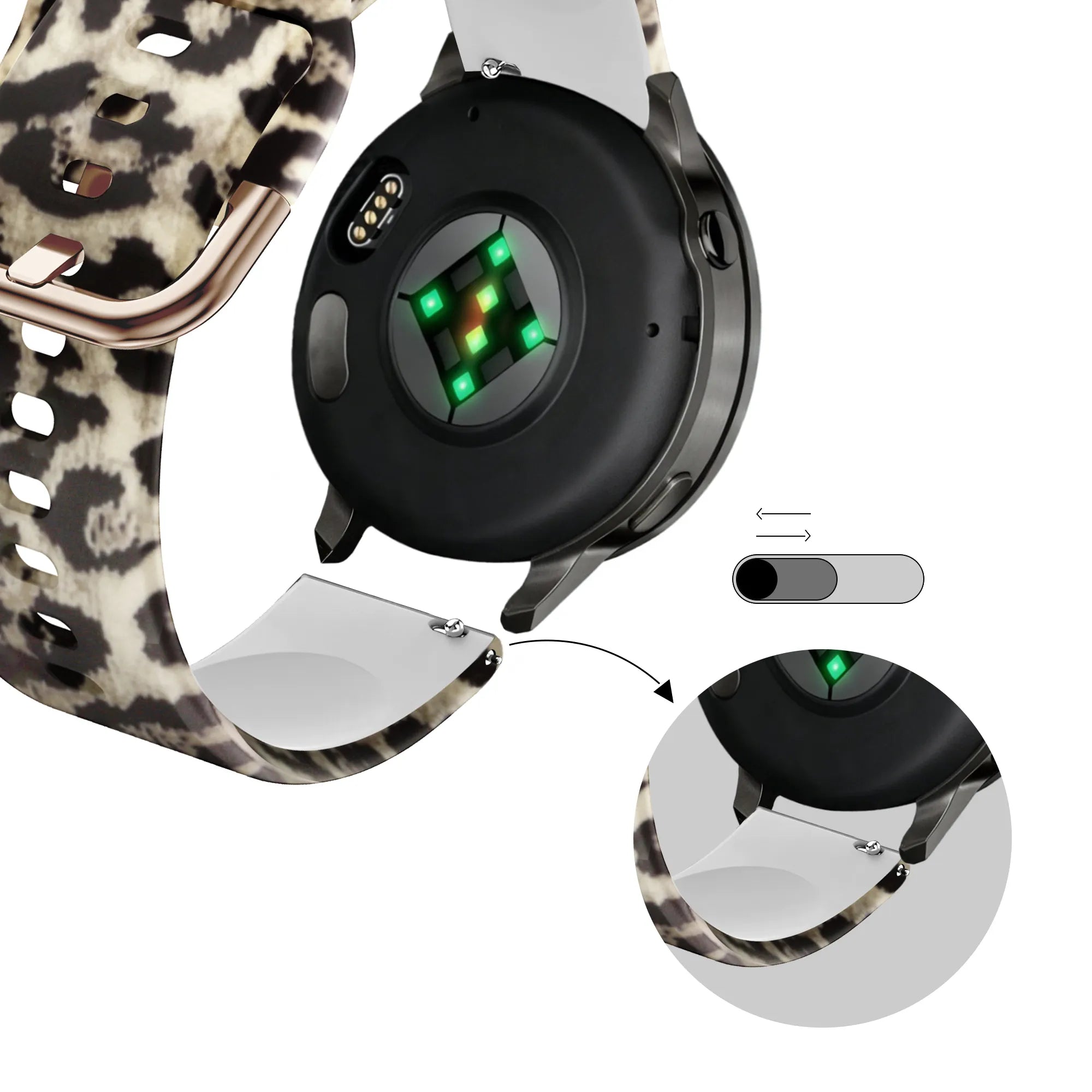 Bandz Garmin Venu SQ Silicone Strap 'Lucky Leopard'