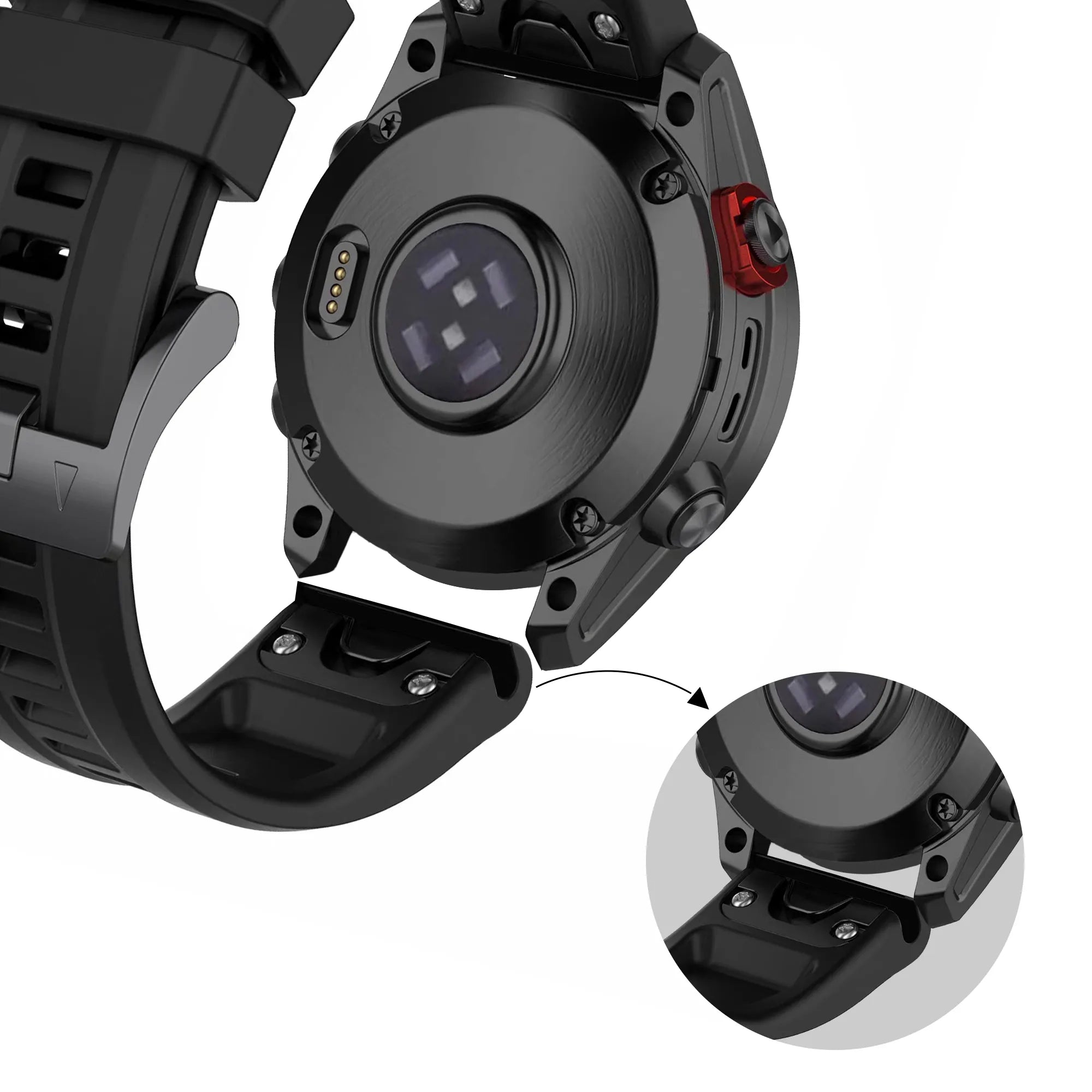 Bandz Garmin Fenix 7s Silicone Strap 'Classic' (Black)