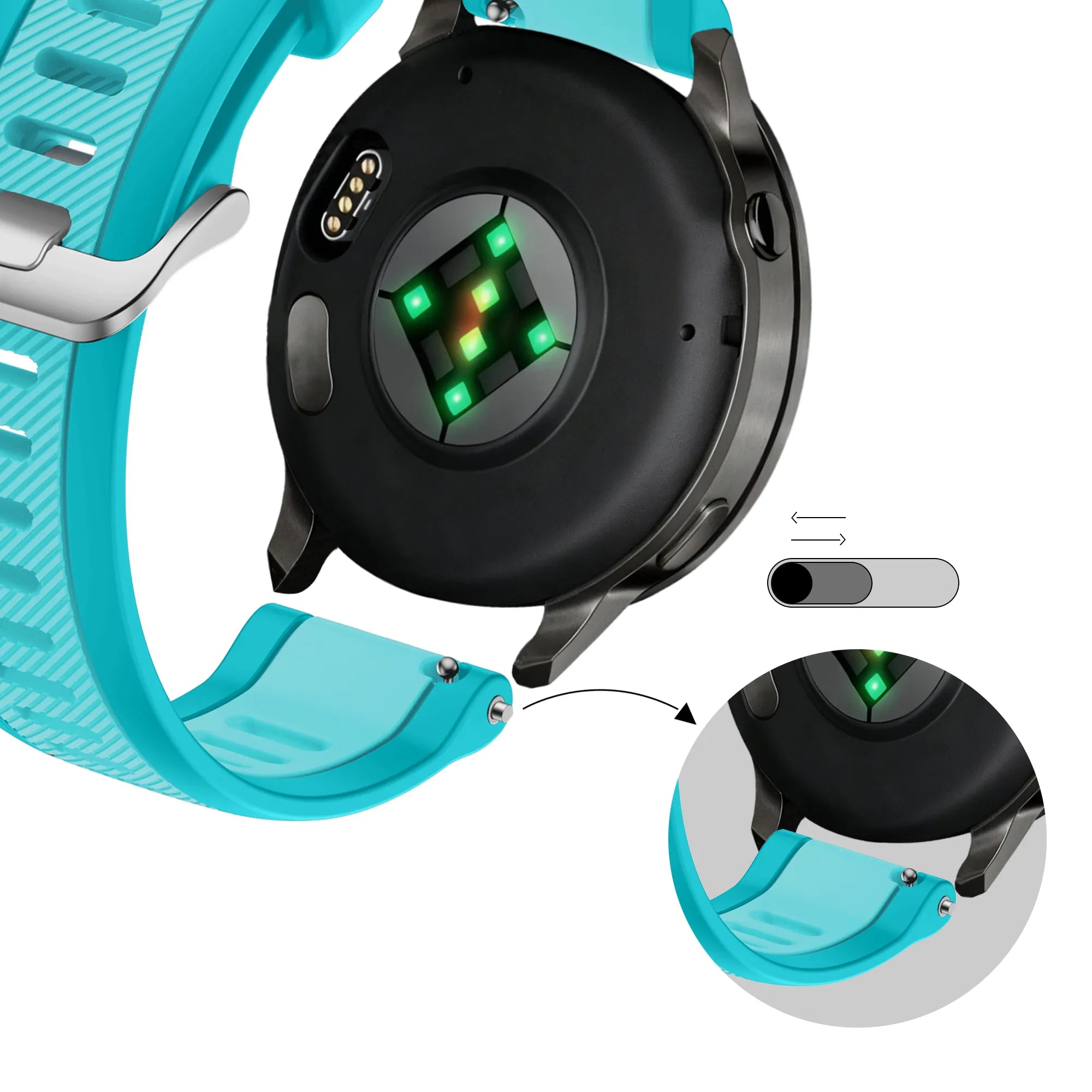 Bandz Correa deportiva 'Doble' con hebilla Garmin Vivomove Trend (aqua)