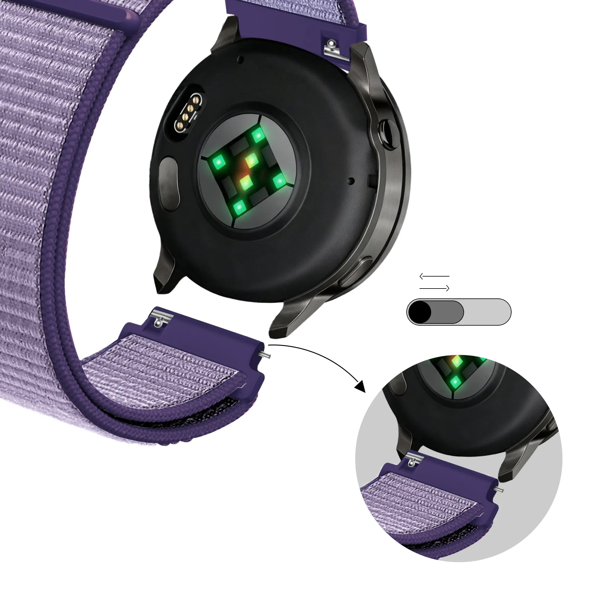 Bandz Garmin Vivoactive 4 Nylon Loop Strap (Blue)