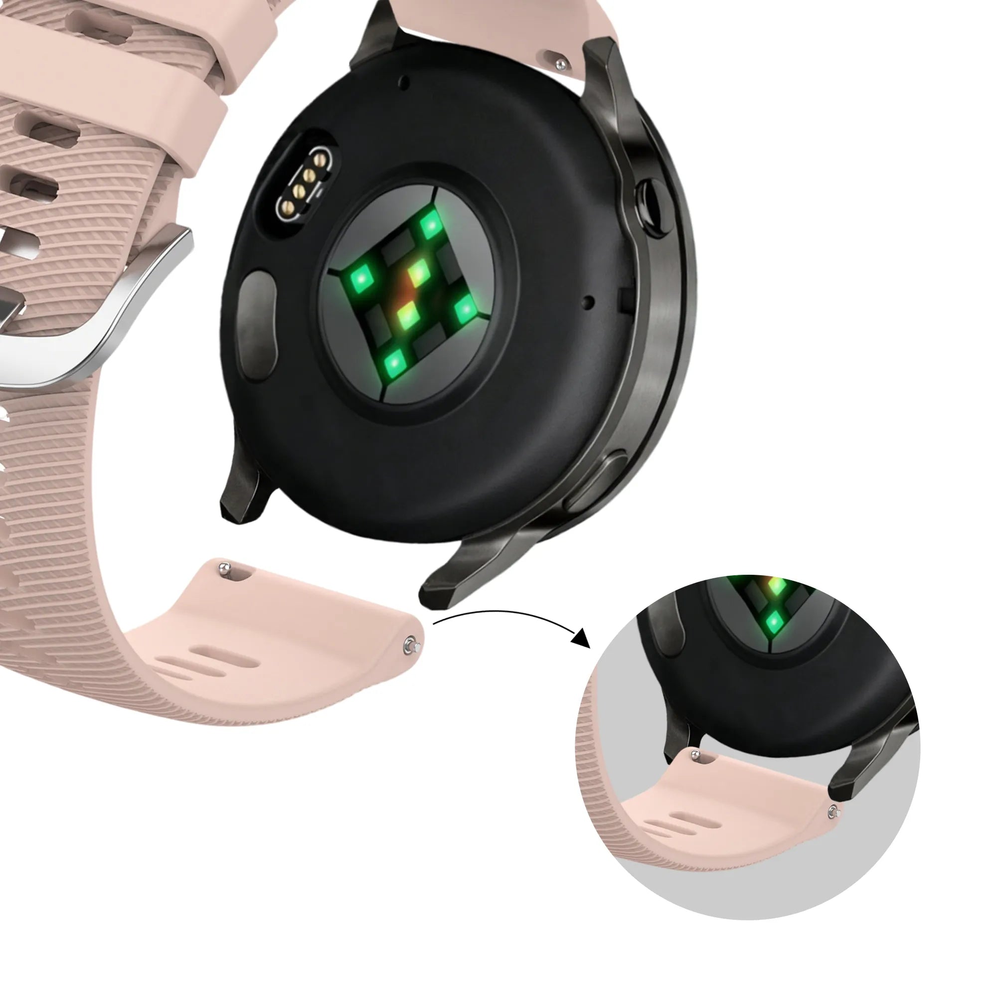 Bandz Bracelet silicone 'Deluxe' Garmin Venu 3s (rose clair)