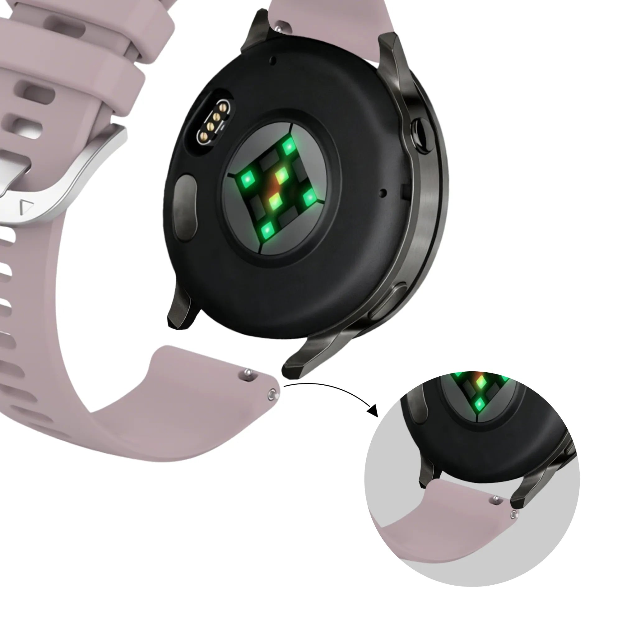 Bandz Garmin Forerunner 265s siliconen band 'Classic' (lavendel)