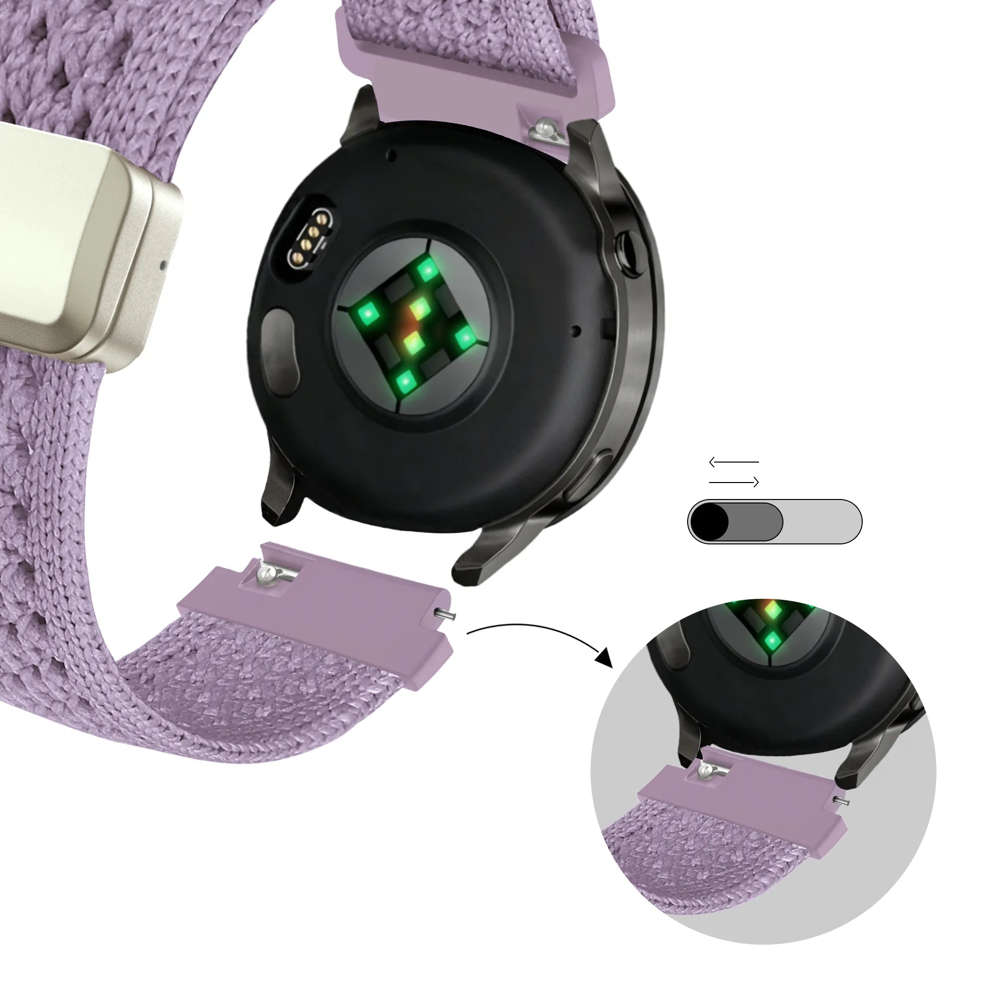 Bandz Correa nylon Vintage Garmin Approach S42 (morado claro)