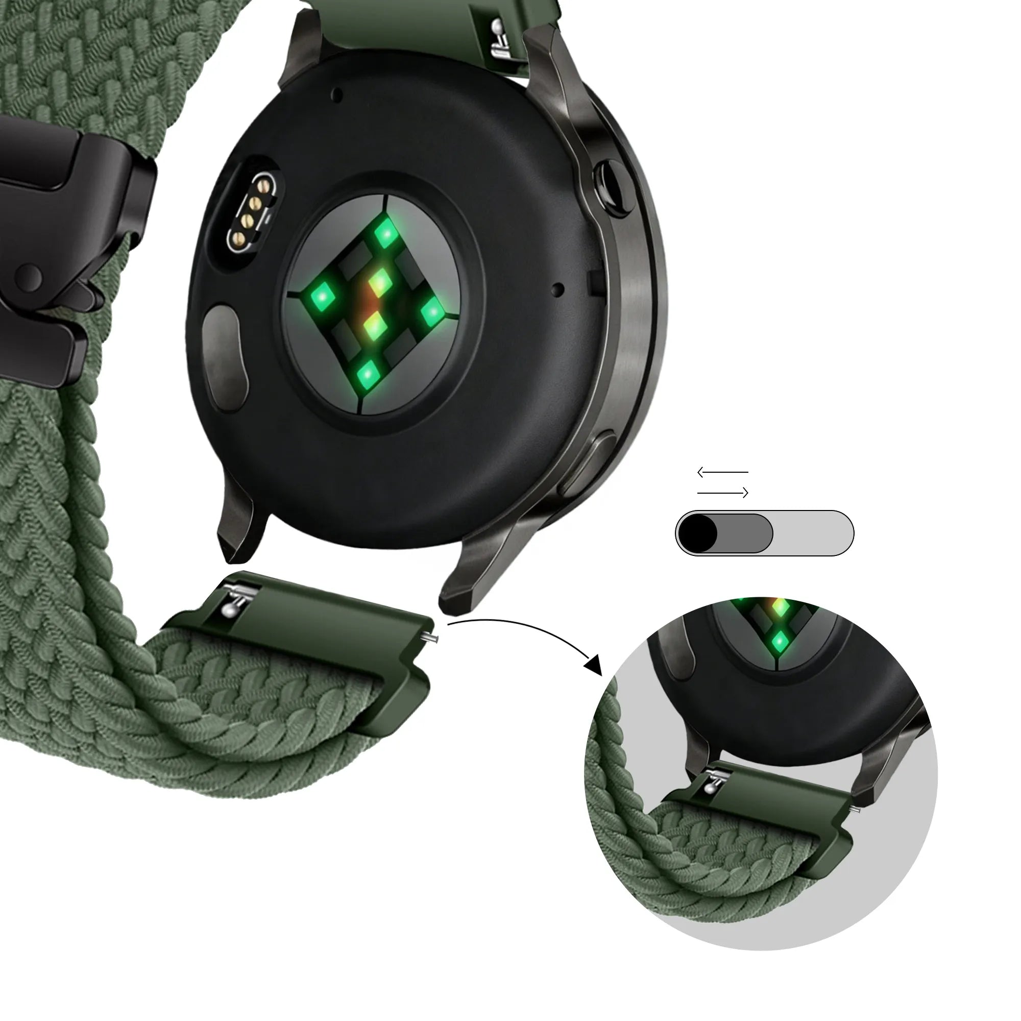 Bandz Correa trenzada 'Parachute' Garmin D2 Air X10 (verde)