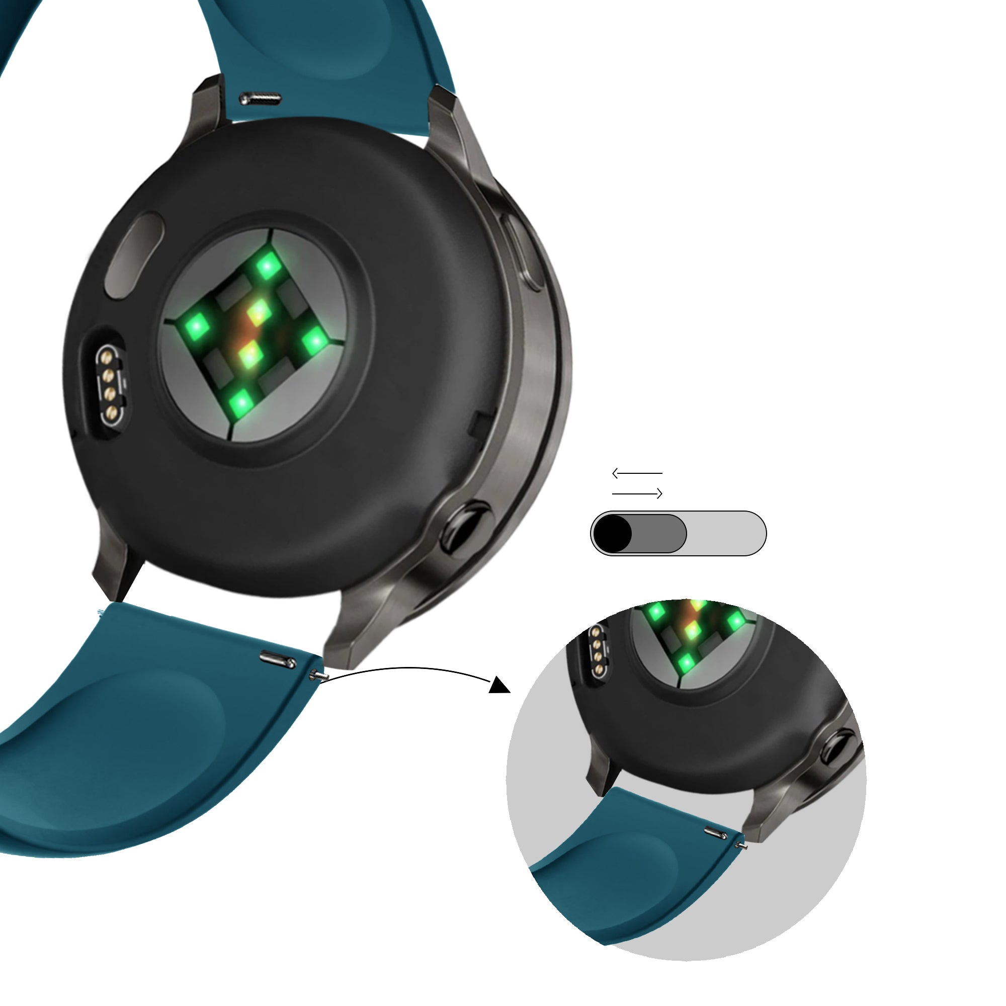 Bandz Garmin Forerunner 265 sport band 'Deluxe' (rock green)
