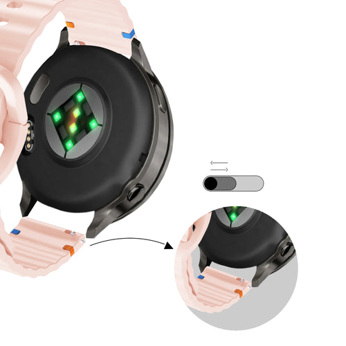 Bandz Garmin Forerunner 70 Silikonarmband 'Wave' (Hellrosa)