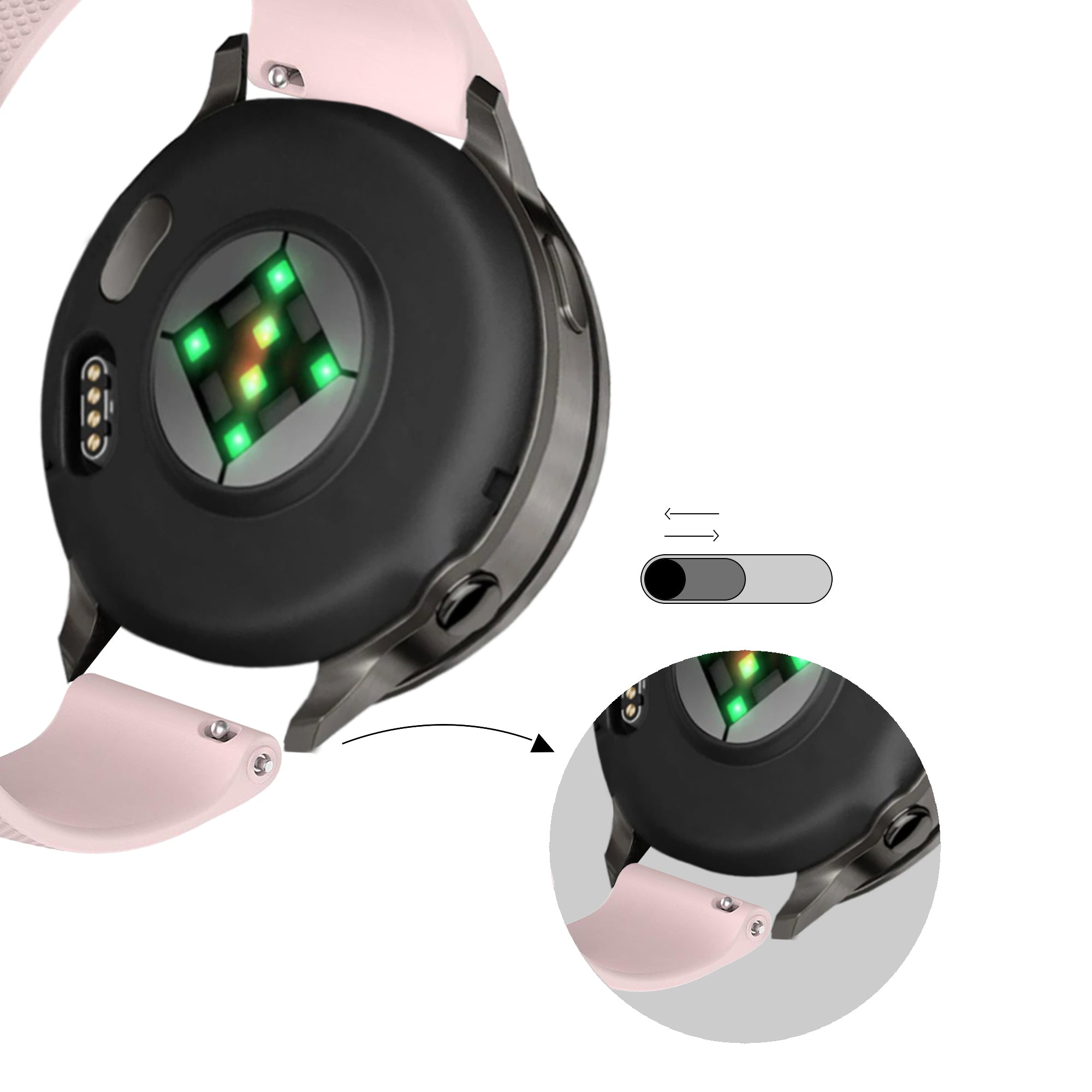 Bandz Garmin Vivomove Style siliconen band 'Premium' (roze)