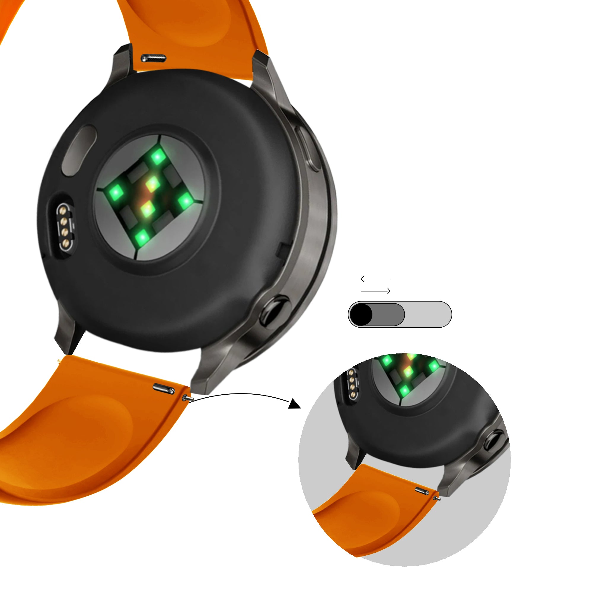 Bandz Garmin Forerunner 265 sport band 'Deluxe' (oranje)