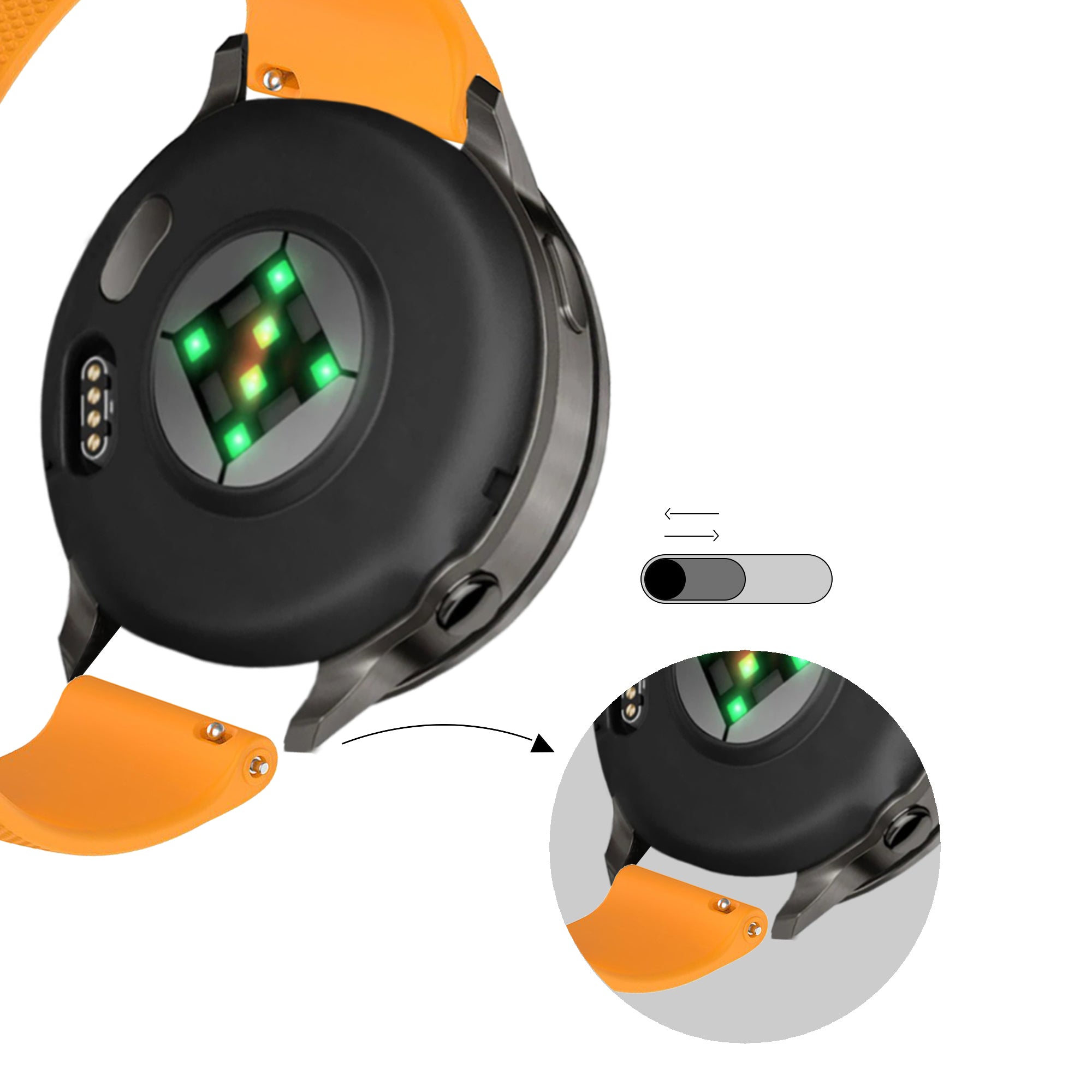 Bandz Garmin Forerunner 245 siliconen band 'Premium' (oranje)