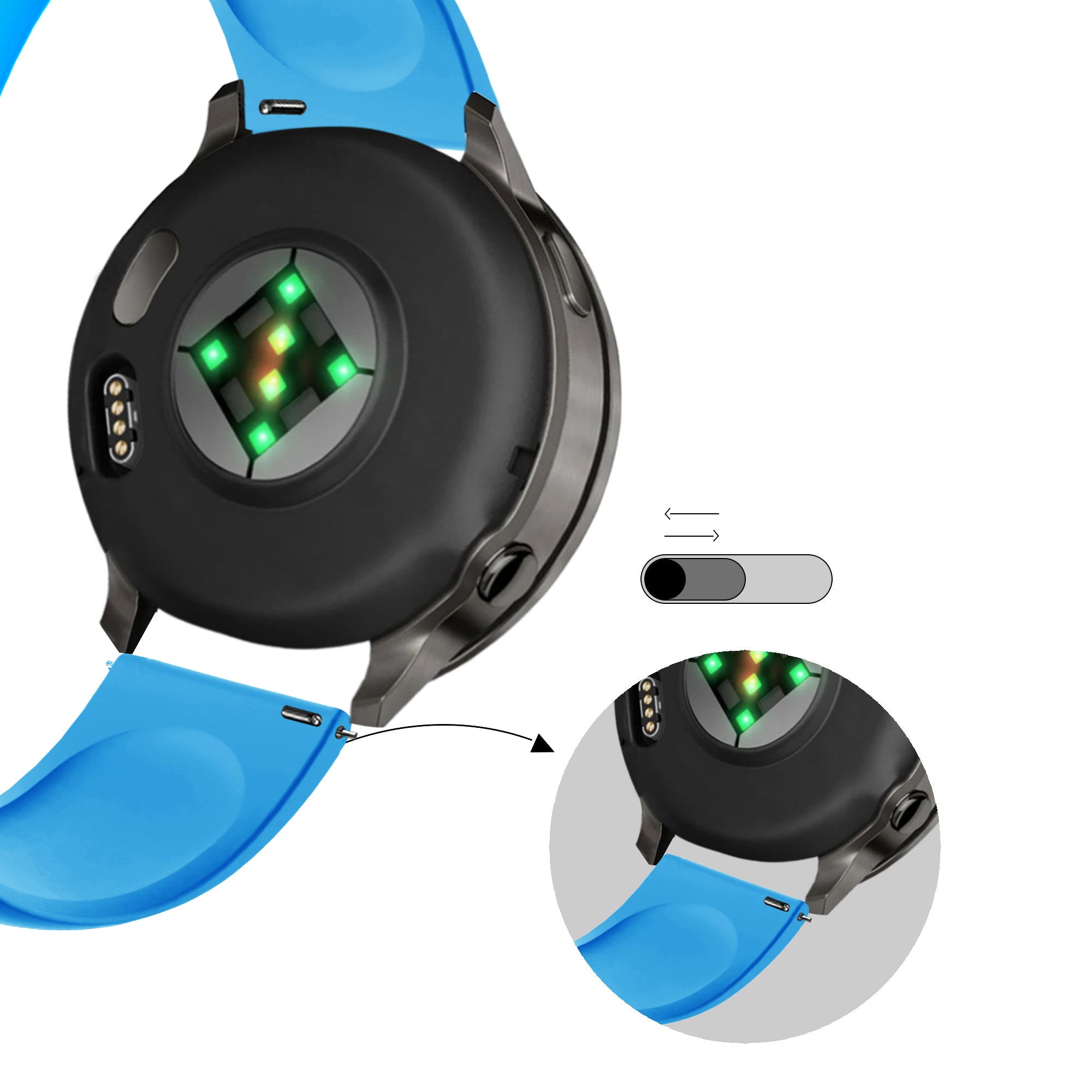 Bandz Garmin Forerunner 265 sport band 'Deluxe' (lichtblauw)