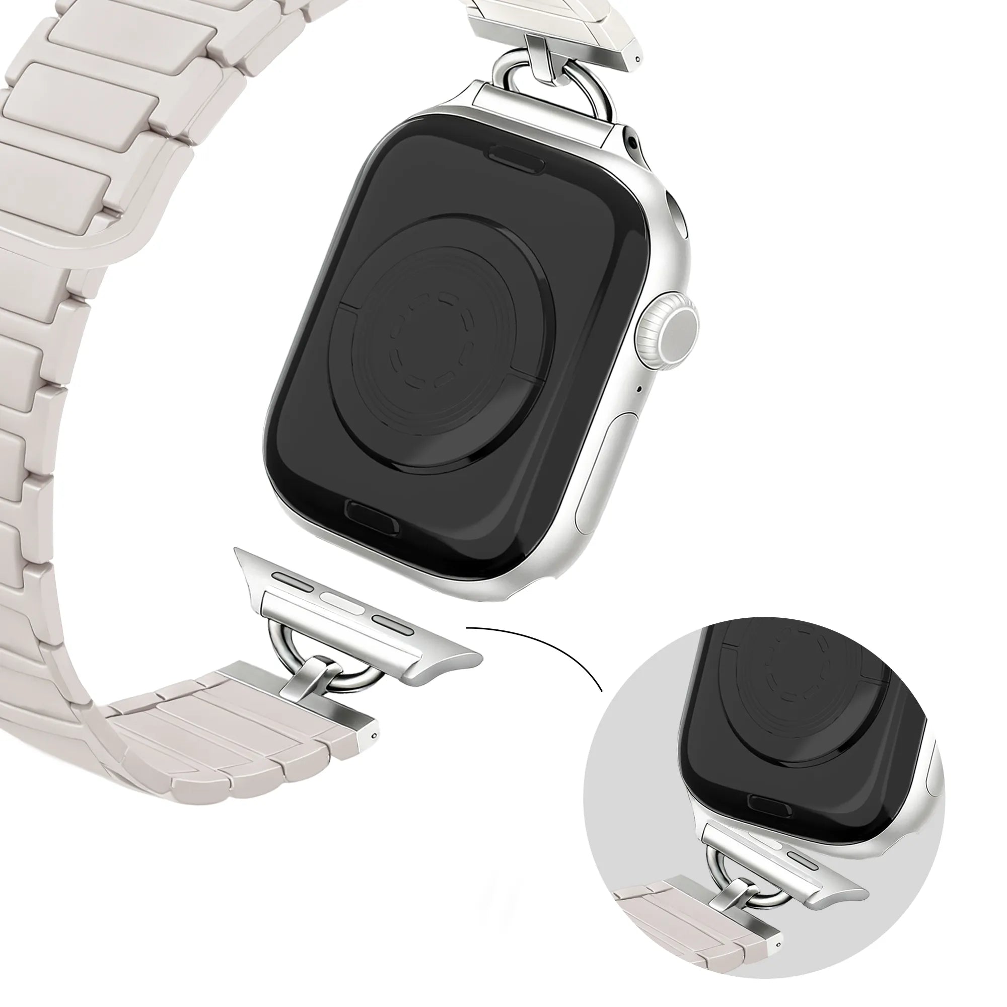 Bandz Correa silicona magnético 'fino' Apple Watch (blanco estrella)
