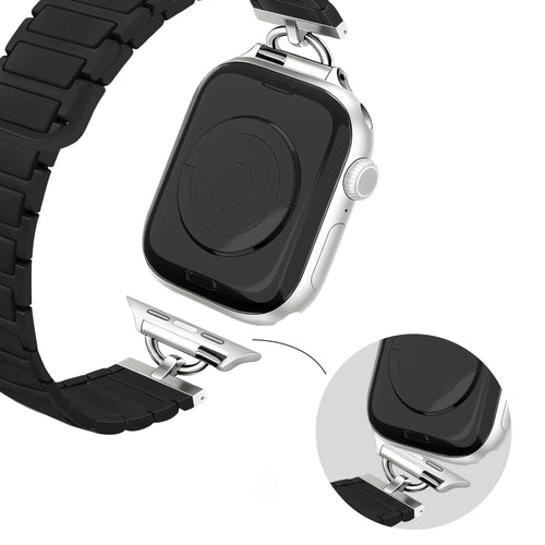 Bandz Apple Watch Magnetisches Silikonarmband 'Slim' (Schwarz)