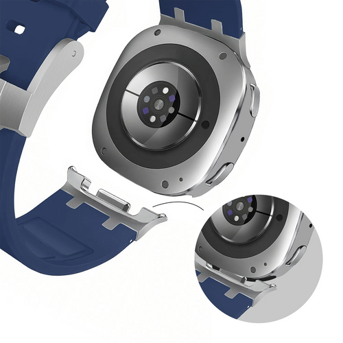 Bandz Samsung Galaxy Watch 9 - 44mm Silicone Strap 'Luxe Liquid' (Dark Blue)