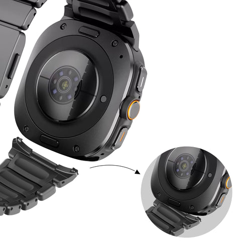 Bandz Samsung Galaxy Watch Ultra 2 Titanium Strap 'Hybrid' (Black)