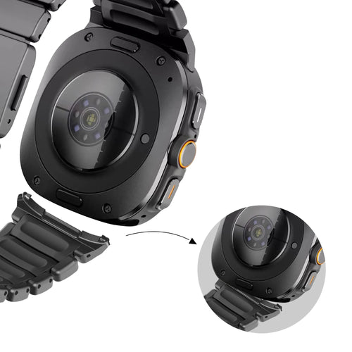 Bandz Samsung Galaxy Watch Ultra 2 Titanarmband 'Hybrid' (Schwarz)