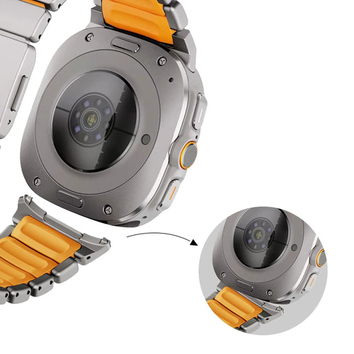 Bandz Bracelet titane 'Hybrid' Samsung Galaxy Watch Ultra 2 (titane/orange)