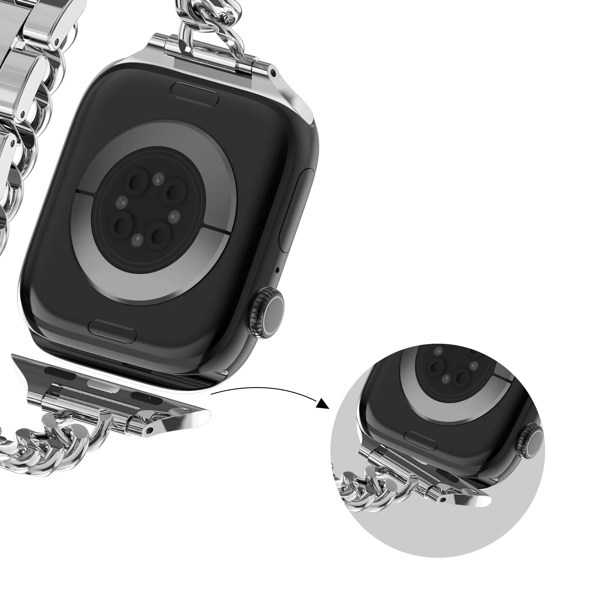 Bandz Bracelet acier 'Double Tour' Apple Watch (argent)