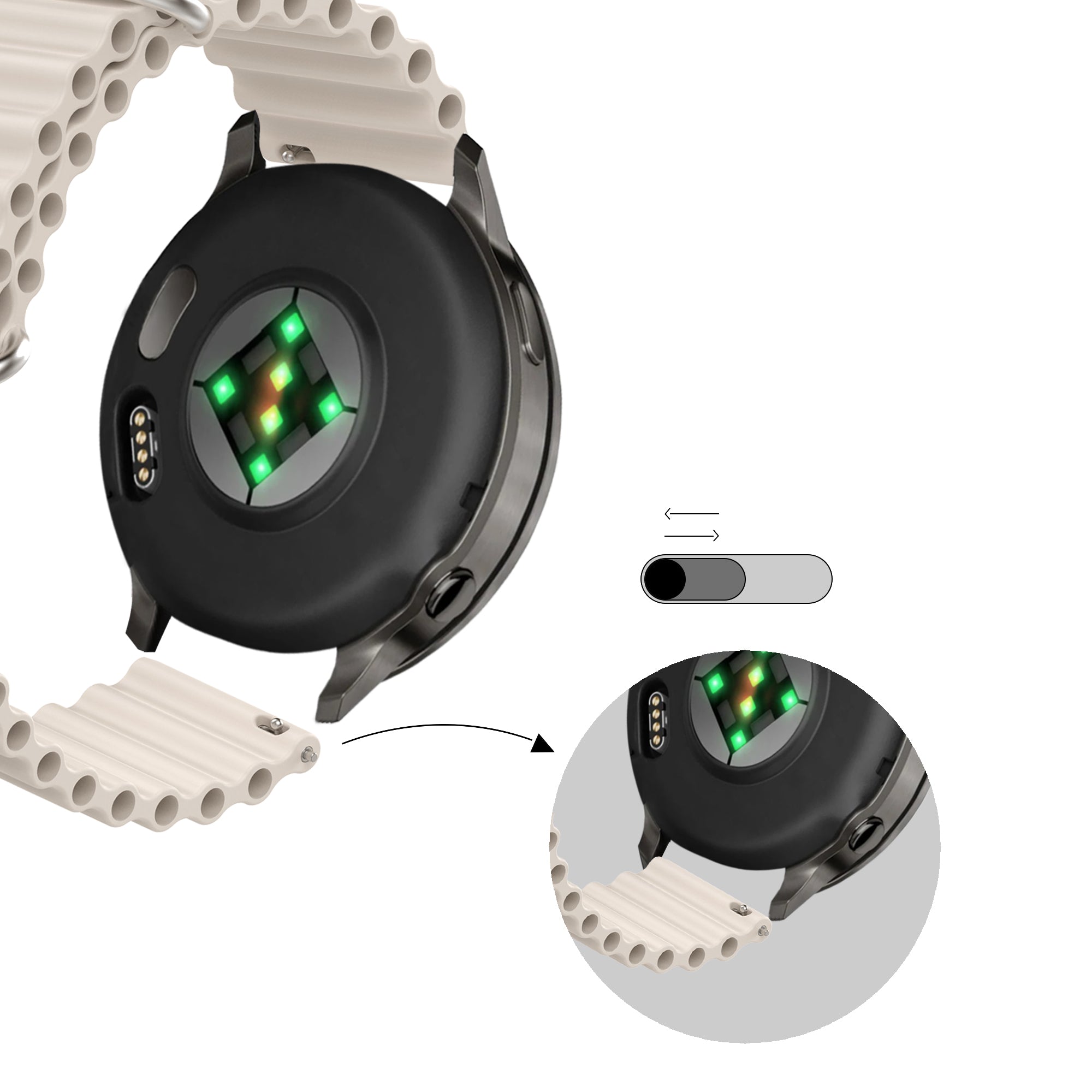 Bandz Garmin Approach S44 ocean bandje 'Classic' (beige)