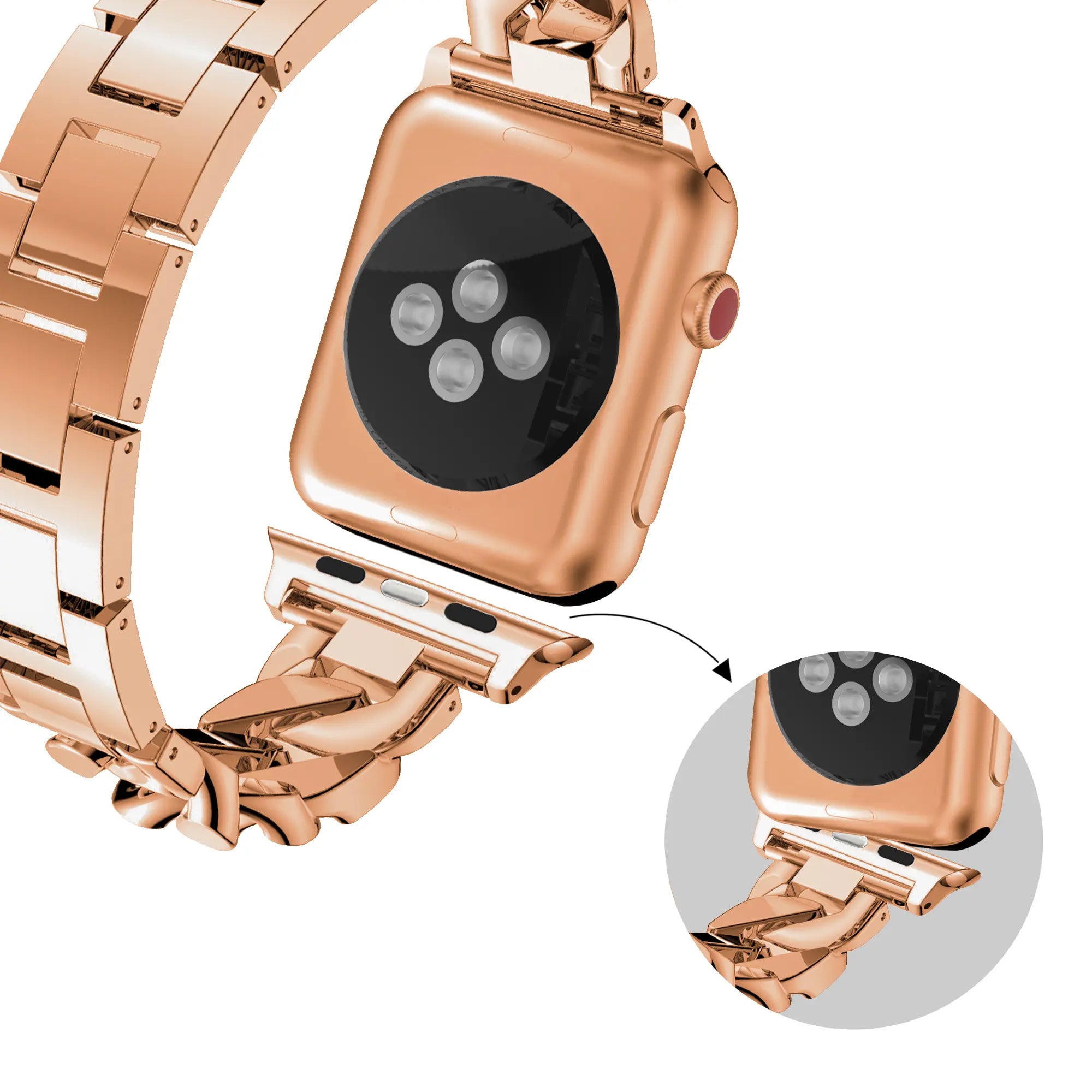 Bandz Correa chain diamond Apple Watch (oro rosado)