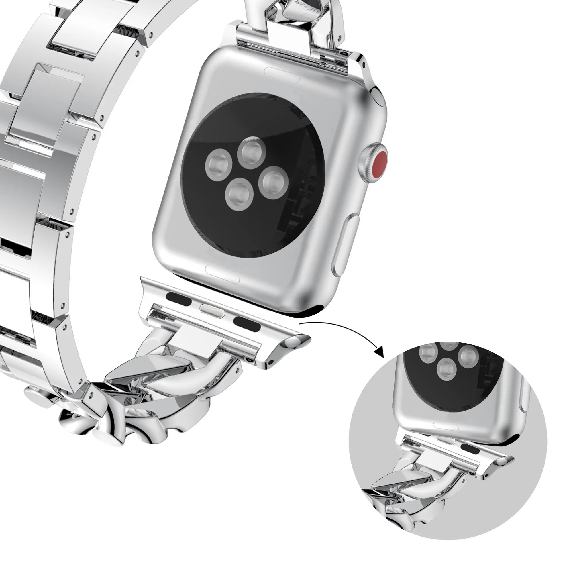 Bandz Correa chain diamond Apple Watch (plata)