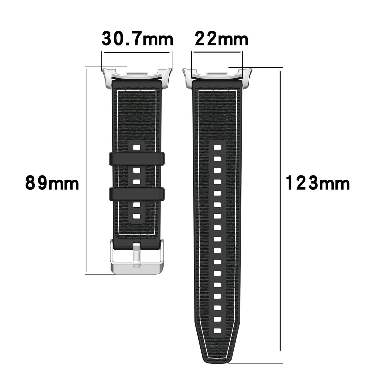 Correa nylon híbrida Samsung Galaxy Watch 8 - 40mm (negro)
