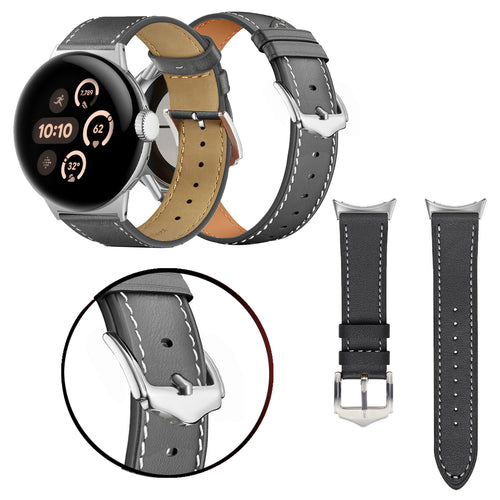 Google Pixel Watch 5 - 45mm modern leren band (zwart)