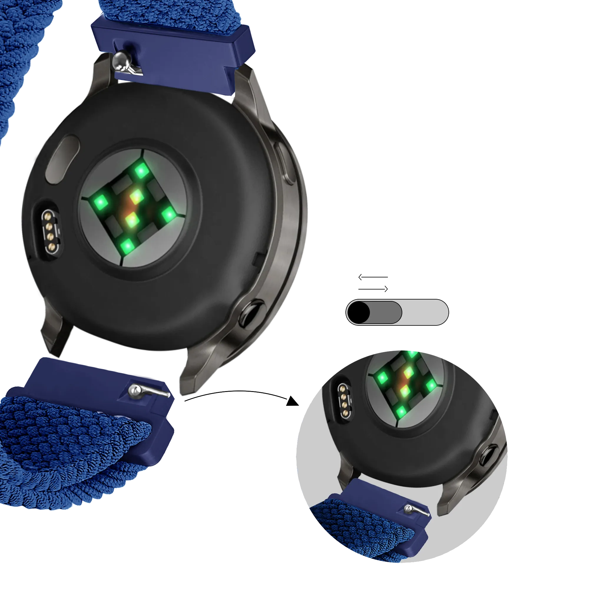 Bandz Correa trenzada ajustable Garmin Venu 2s (azul)