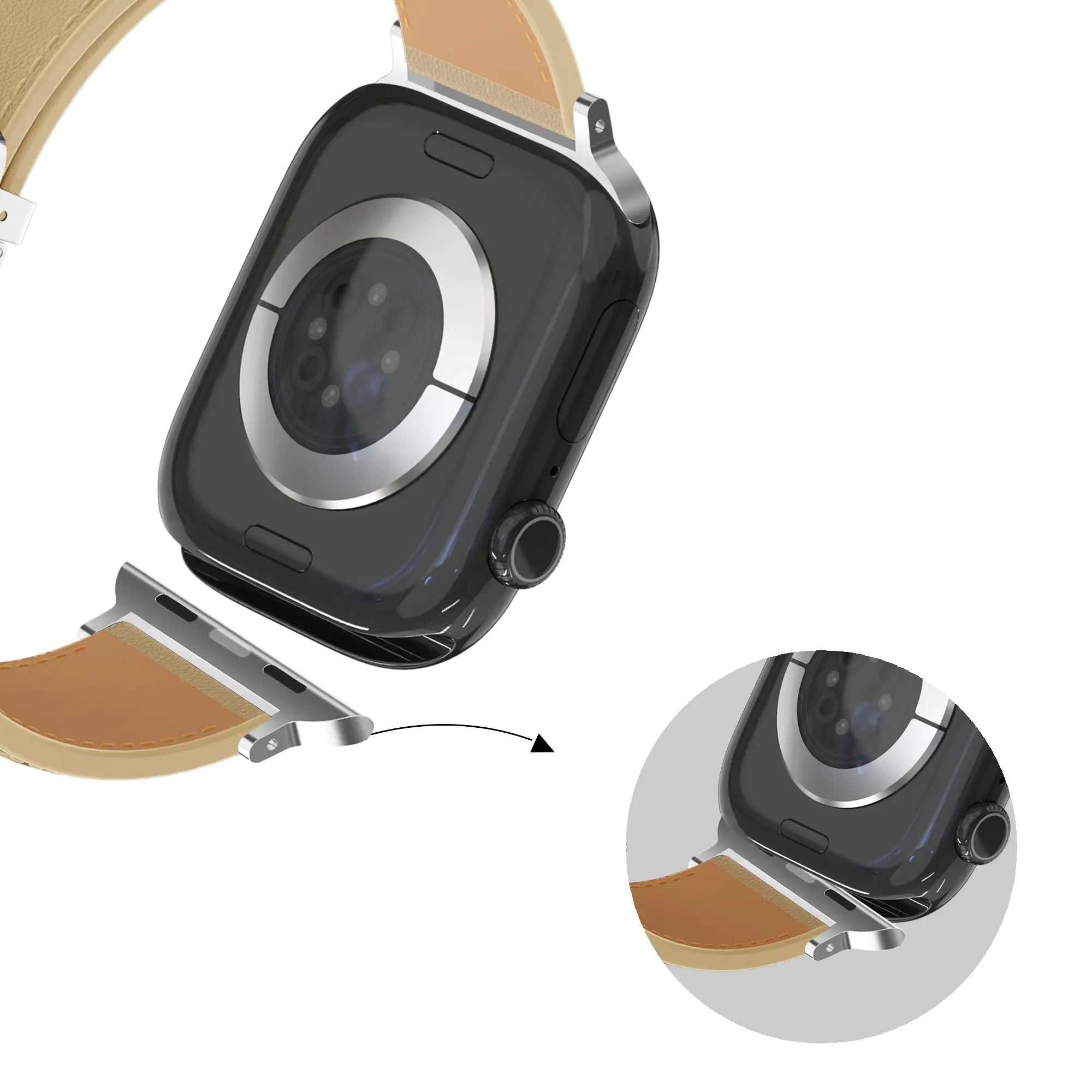 Bandz Correa cuero 'D-Type' Apple Watch (creme)