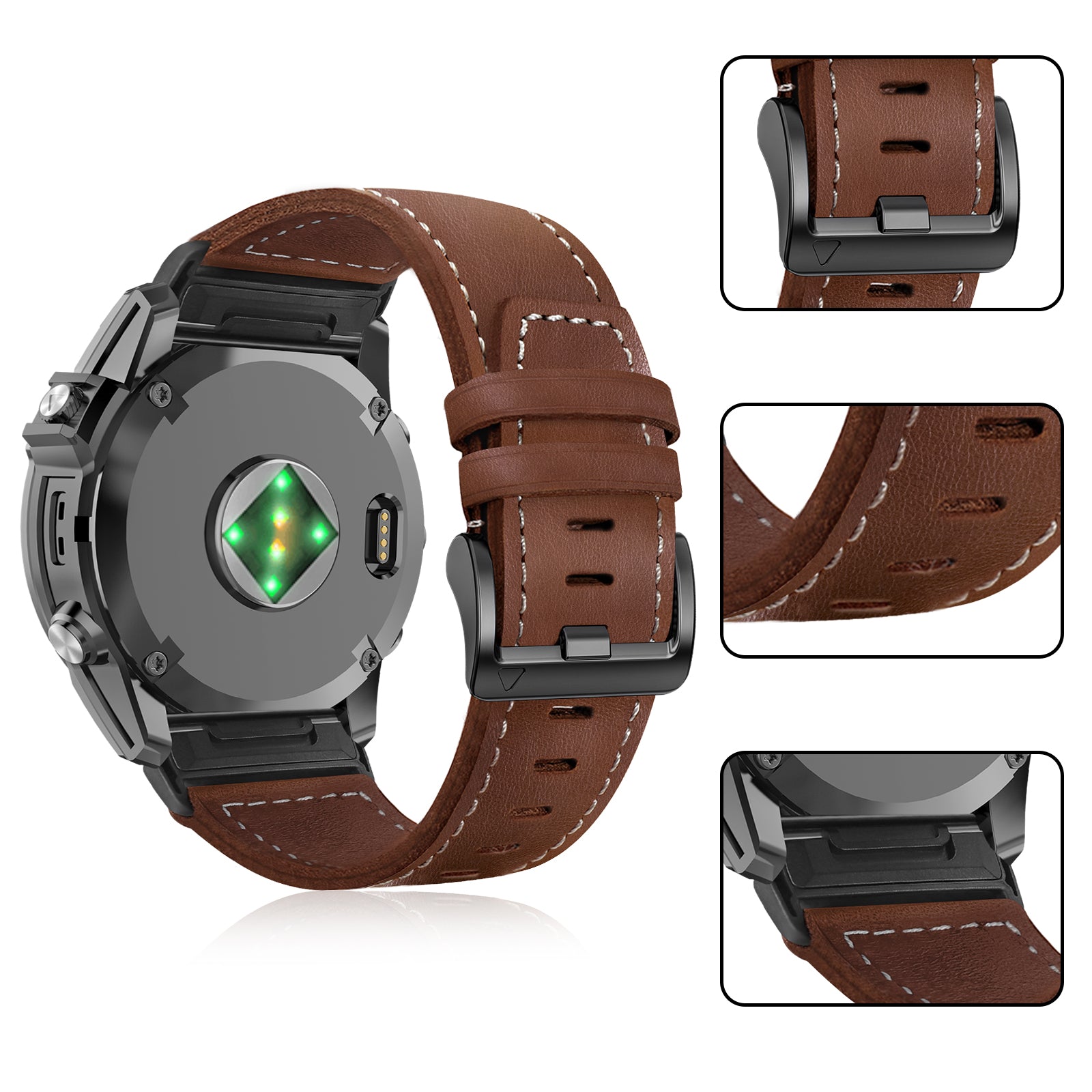 Garmin Epix Pro (Gen 2) 51mm Premium Lederarmband (Dunkelbraun)