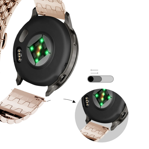 Bandz Garmin Forerunner 170 Stahlarmband 'Dragon' (Roségold)