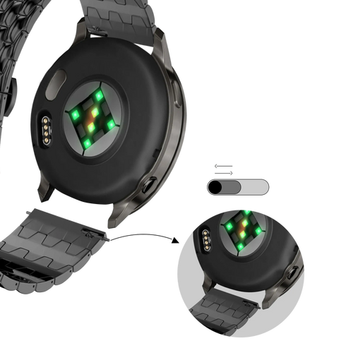Bandz Garmin Forerunner 170 Stahlarmband 'Dragon' (Schwarz)