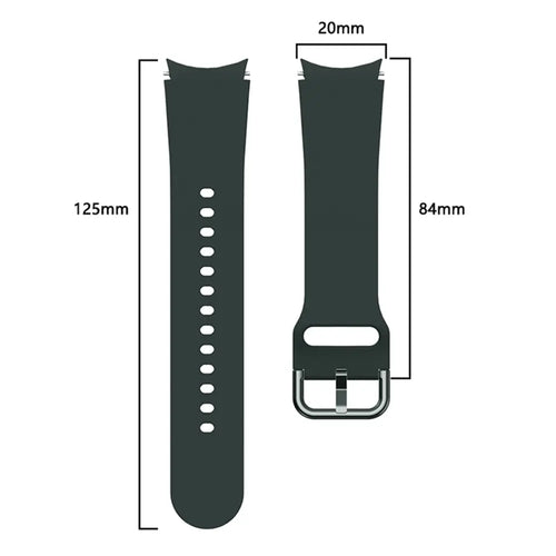 Samsung Galaxy Watch 7 - 44mm Buckled Silicone Strap (Dark Green)