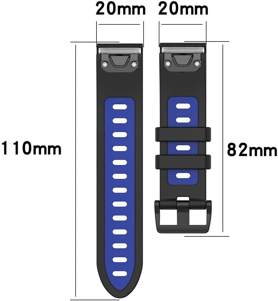 Garmin Approach S70 - 42mm sport gesp band (zwart/blauw)