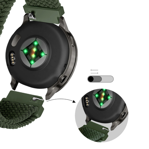 Bandz Garmin Venu 4 - 41mm Adjustable Braided Strap (Green)