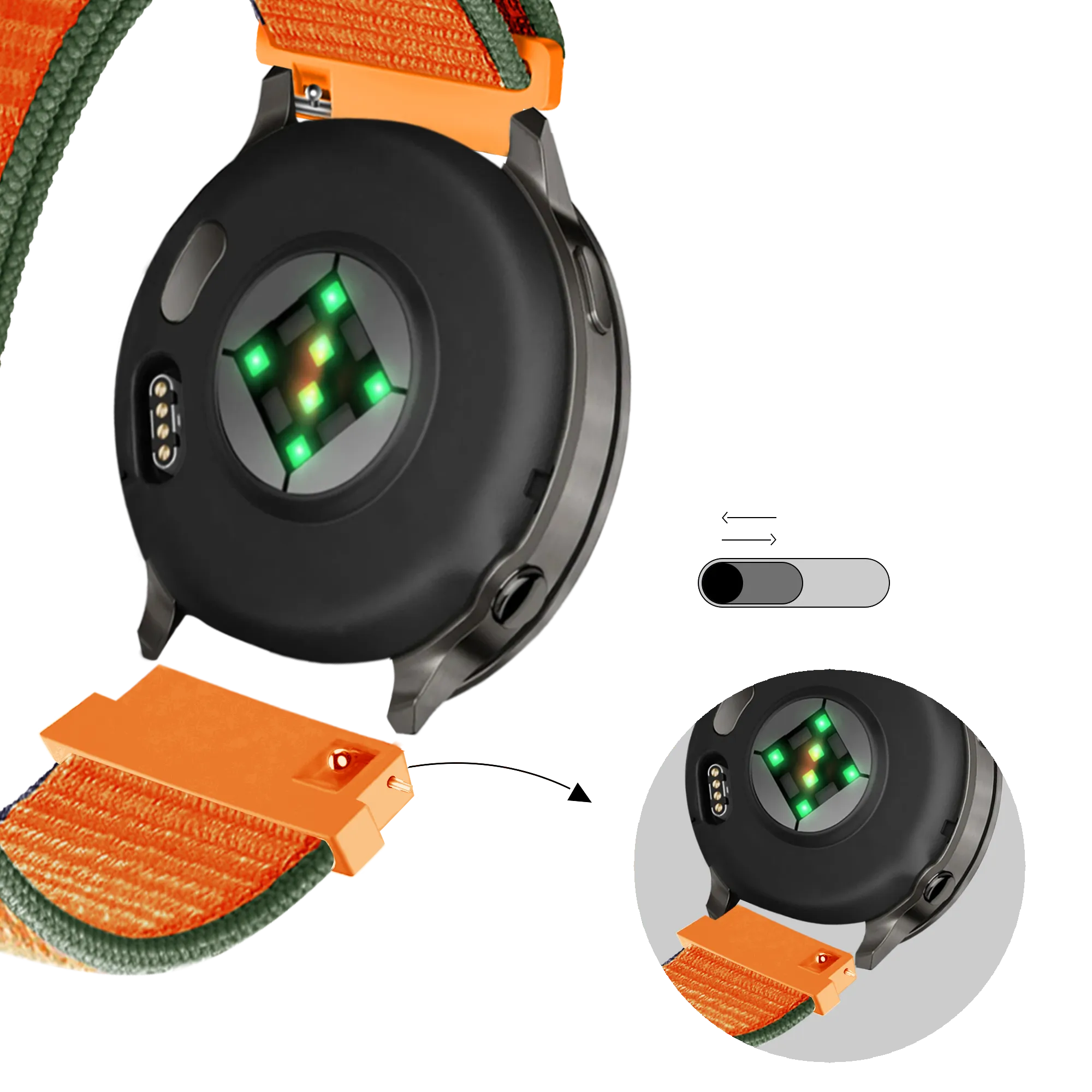 Bandz Bracelet nylon Loop Garmin Venu 3s (orange)