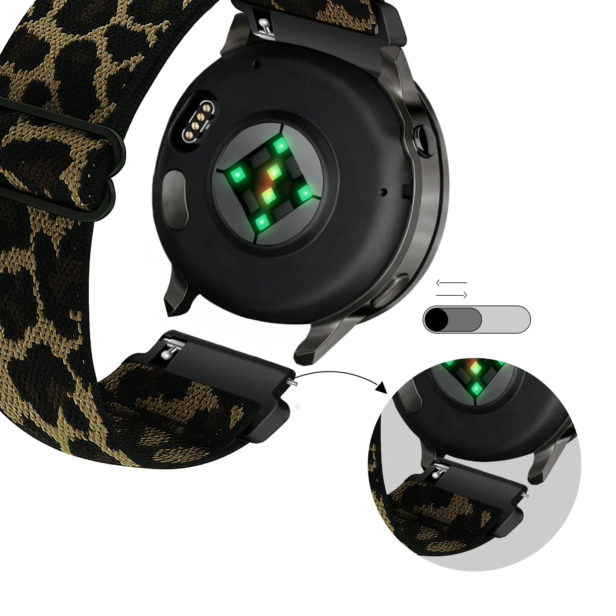 Bandz Garmin Venu 4 - 41mm Elastic Nylon Strap (Leopard)