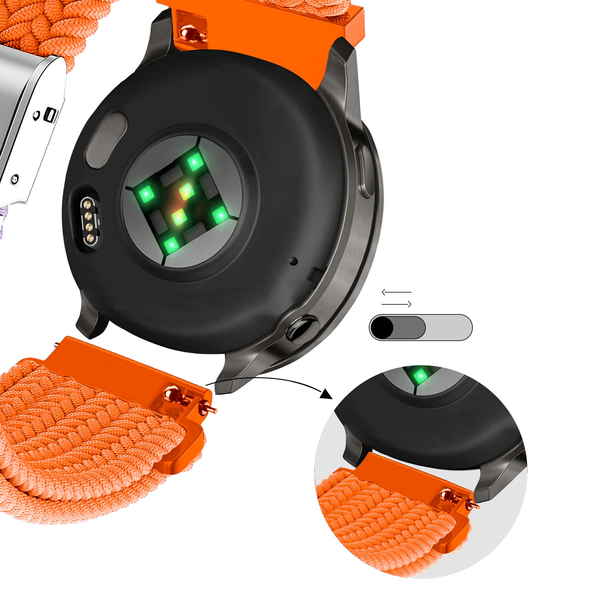 Bandz Garmin Venu 2 gevlochten nylon band (oranje)