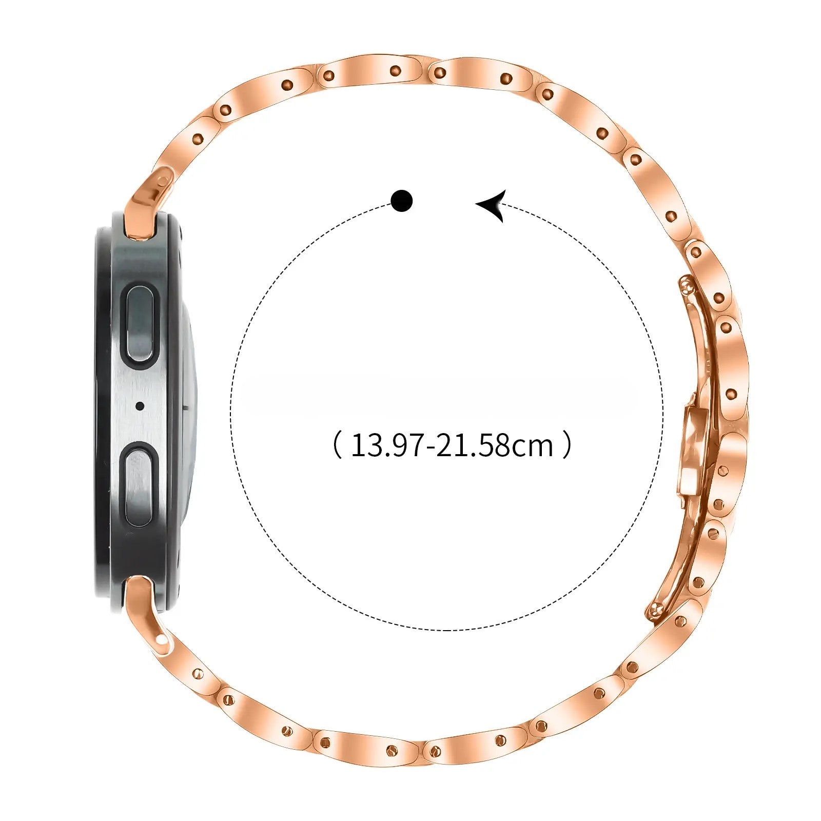 Samsung Galaxy Watch 8 - 40mm Slimfit Stahlarmband (Roségold)