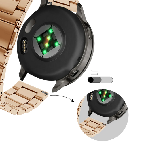 Bandz Garmin Forerunner 170 Stahlarmband 'Classic' (Roségold)