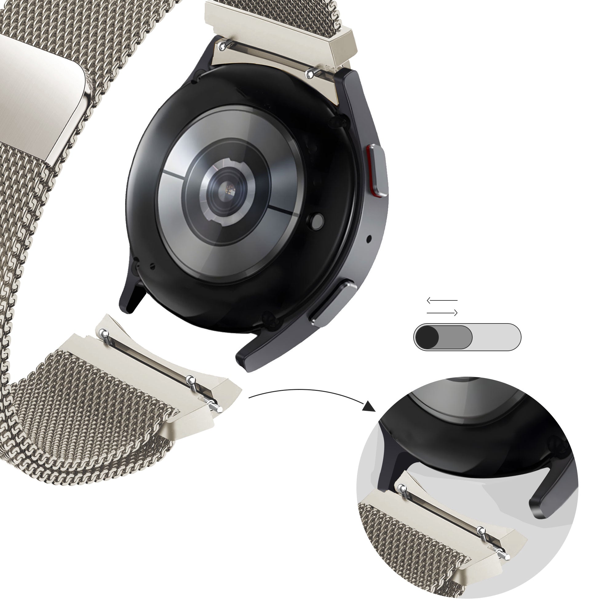 Bandz Bracelet milanais Loop Samsung Galaxy Watch 6 Classic 43mm (lumière stellaire )