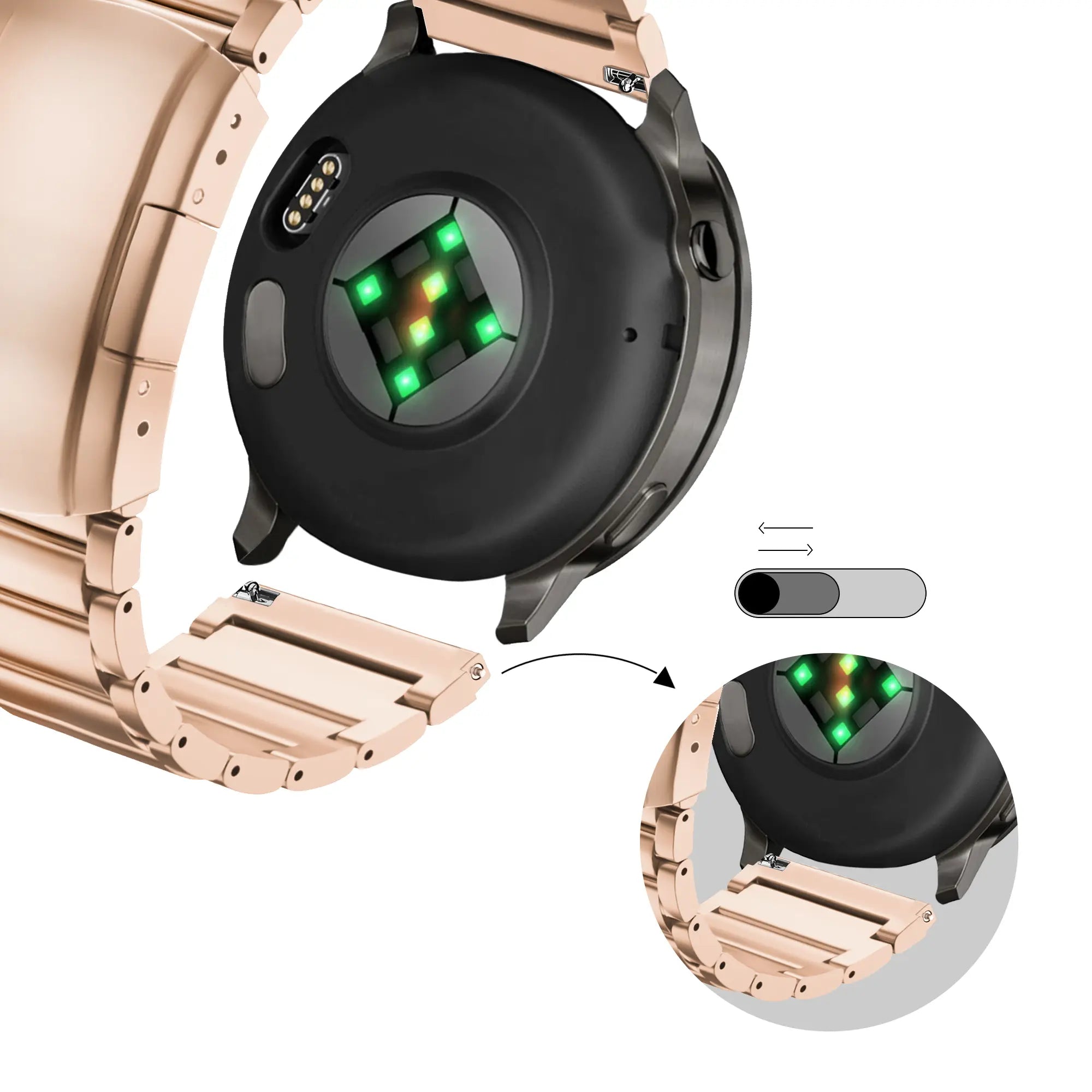 Bandz Garmin Venu 4 - 41mm Titan-Gliederarmband (Roségold)