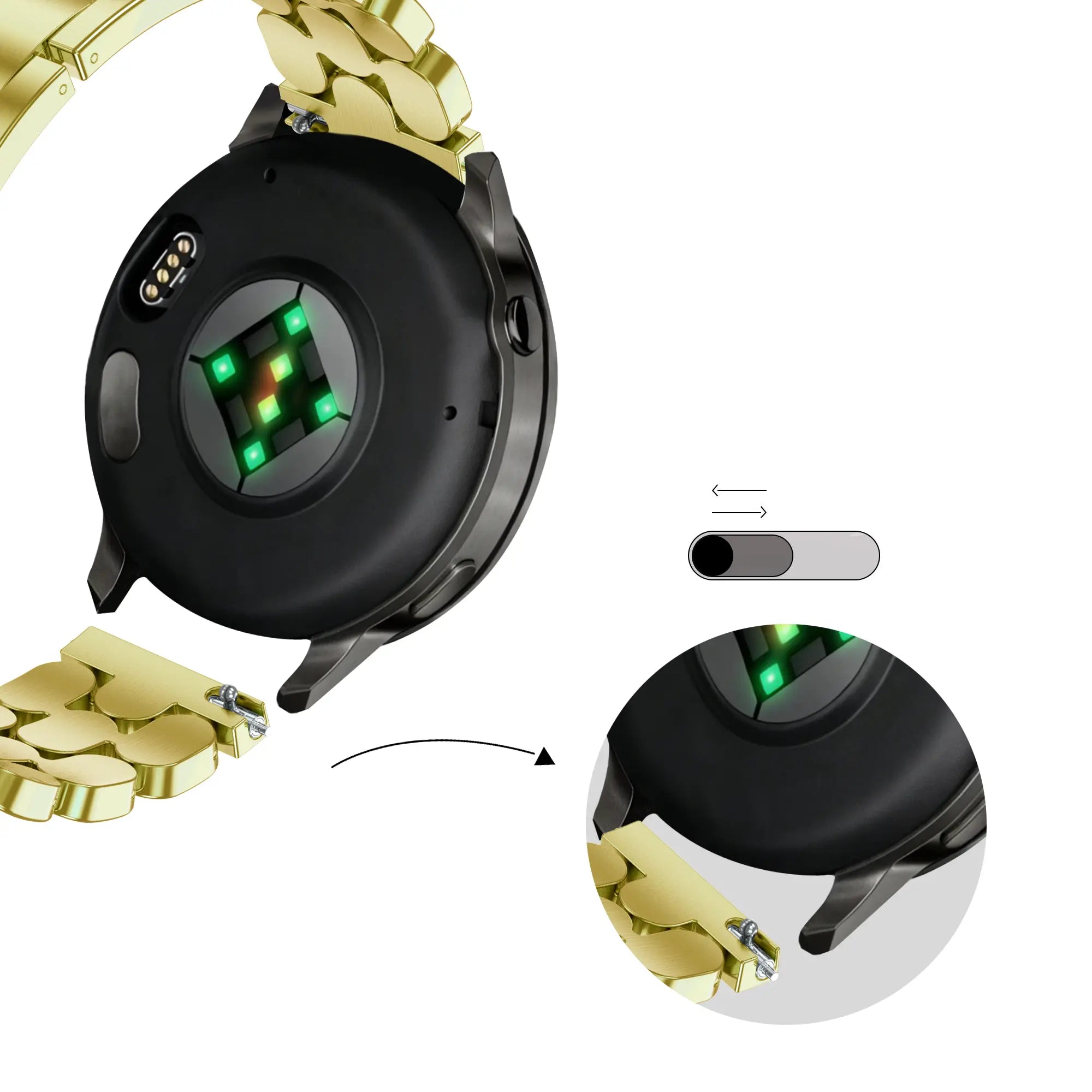 Bandz Garmin Venu 4 - 41mm stalen band 'Oval' (goud)