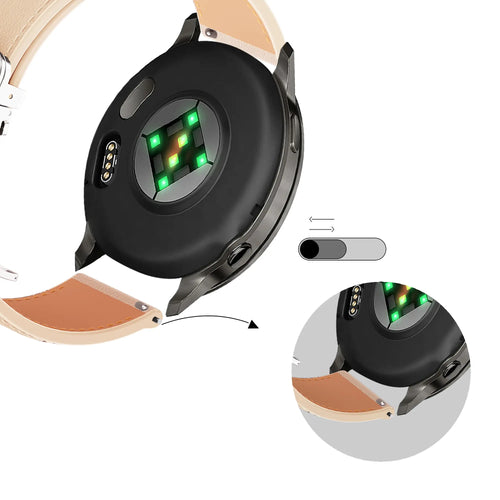 Bandz Levowatch Tiny Lederen band 'D-Type' (beige)
