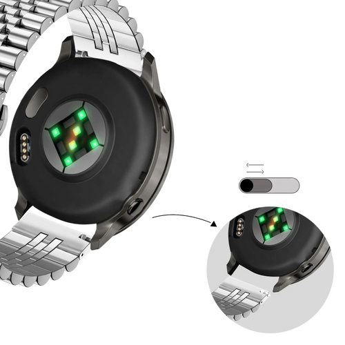Bandz Garmin Forerunner 70 Stahlarmband 'Jubilee' (Silber)