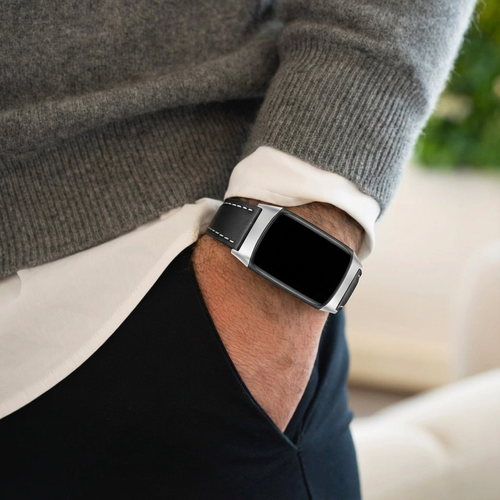 Fitbit Charge 5 Modern Leather Strap (Black)