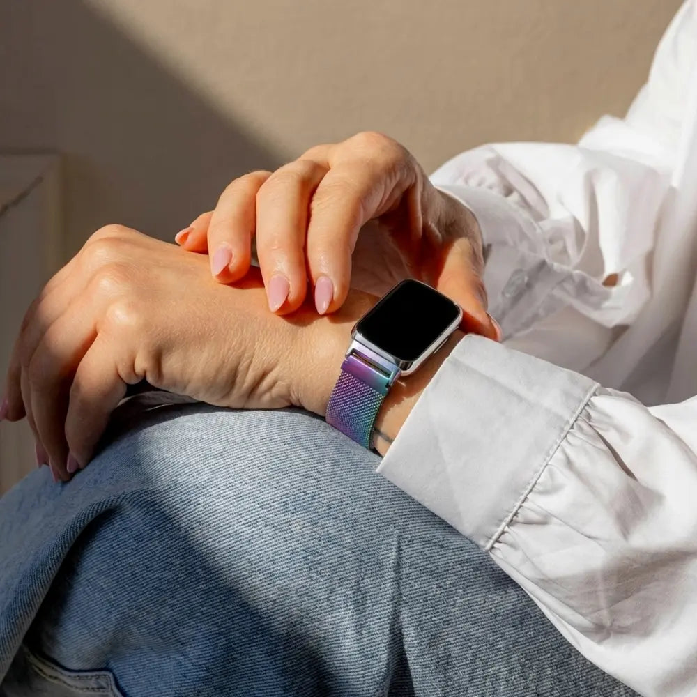Fitbit Inspire 3 Milanese band (regenboog)