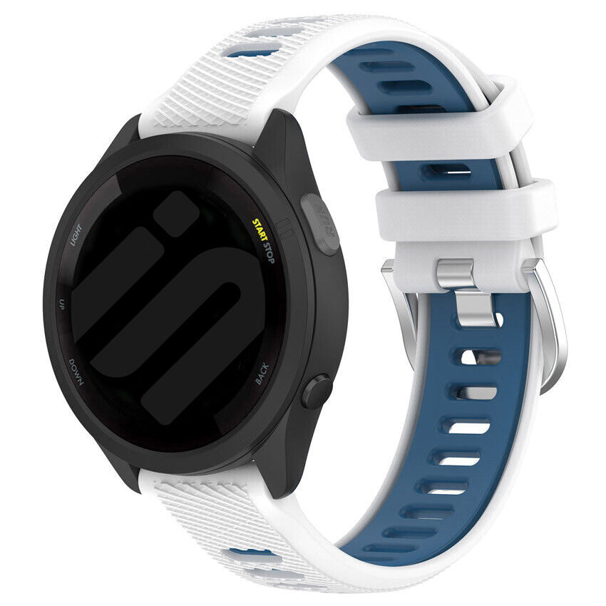 Correa deportiva con hebilla Garmin Forerunner 570 - 42mm (blanco/azul)