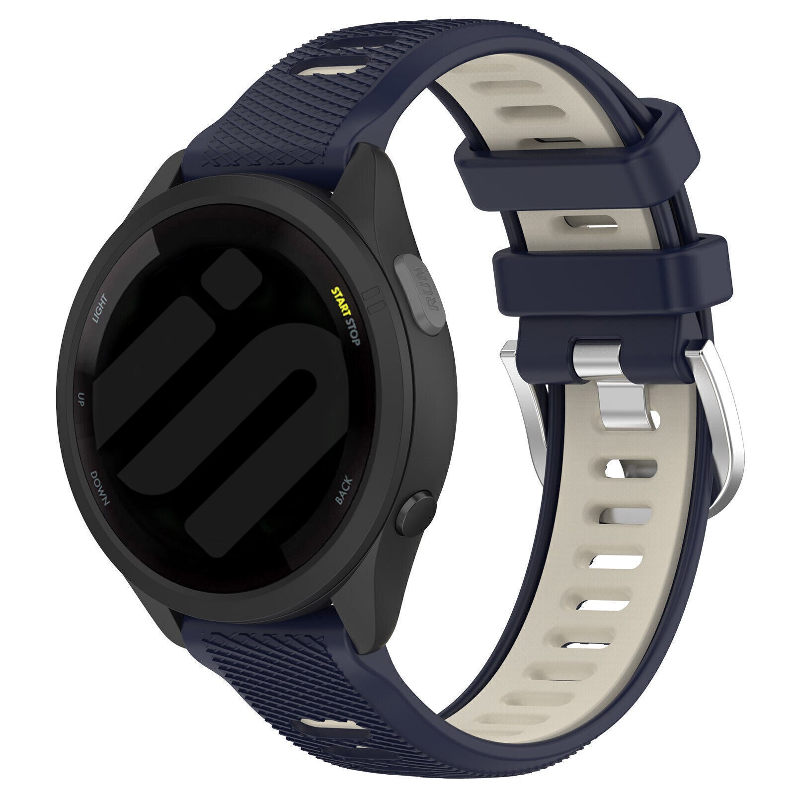 Correa deportiva con hebilla Garmin Forerunner 570 - 42mm (azul oscuro/beige)