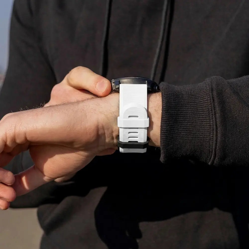 Bracelet silicone Garmin Fenix 5 (Plus)/6 (Pro) (blanc)